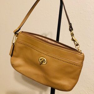 Coach Tan Leather Wristlet